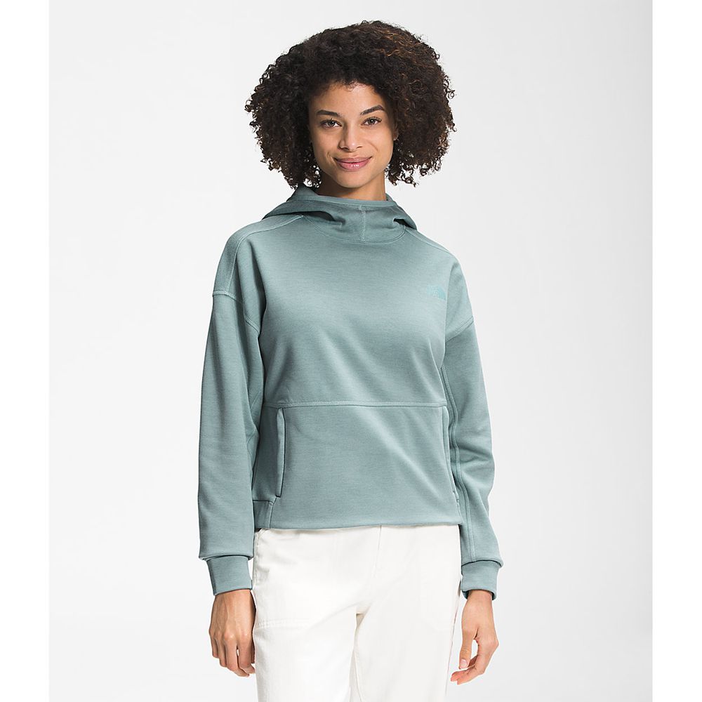 The North Face Fleece Womens Australia - The North Face Canyonlands Pullover Crop Silver Blue (AOB-3